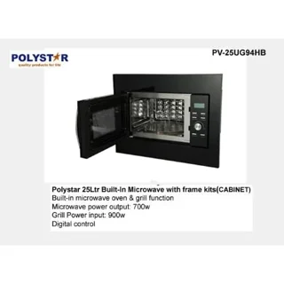 Polystar 25 Liters Built-in Microwave Oven and Grill With Frame Kit | PV-25UG94HB