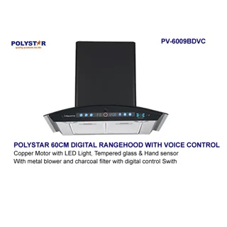 _Polystar 60Cm Digital Cooker Hood With Voice Control | PV-6009BDVC