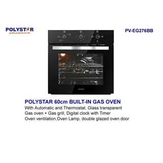 _Polystar 60cm Inbuilt Gas Oven | PV-EG27B6BB