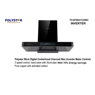 Polystar 60x90mm Inverter Digital Display Cooker Hood Rangehood Charcoal Filter |PV-NY90A11CHINV