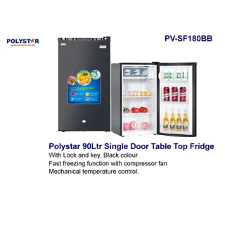 _Polystar 90L Single Door Table Top Refrigerator | PV-SF180BB