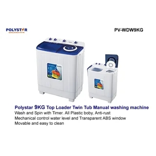 _Polystar 9Kg Twin Tub Manual Washing Machine | PV-WDW9K