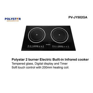 _Polystar Infrared Built-In Electric Cooker with 2 Burners | PV-JY502GA