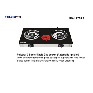 Polystar Two Gas Burner Table Top Gas Cooker Auto Ignition | PV-LP75RF