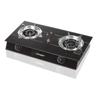 Qasa Glass Table Top Gas Cooker | QGC-2BG galaxy