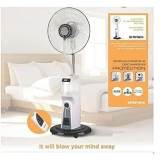 Scanfrost 16 Inches Rechargeable Mist Fan with Remote | SFRCFN16