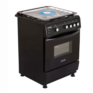_Stylish Scanfrost 60cm 4-Burner Gas Oven with Grill | Model CK 6400B (Radiant Finish, Enamel Top, Durable Pot Stand, Easy-Clean Oven, Built-in Turnspit with Oven Light, Matte Black)