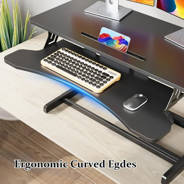 _Standing Desk 32” Adjustable Standing Desk Converter – Dual Monitor Sit-to-Stand Workstation”
