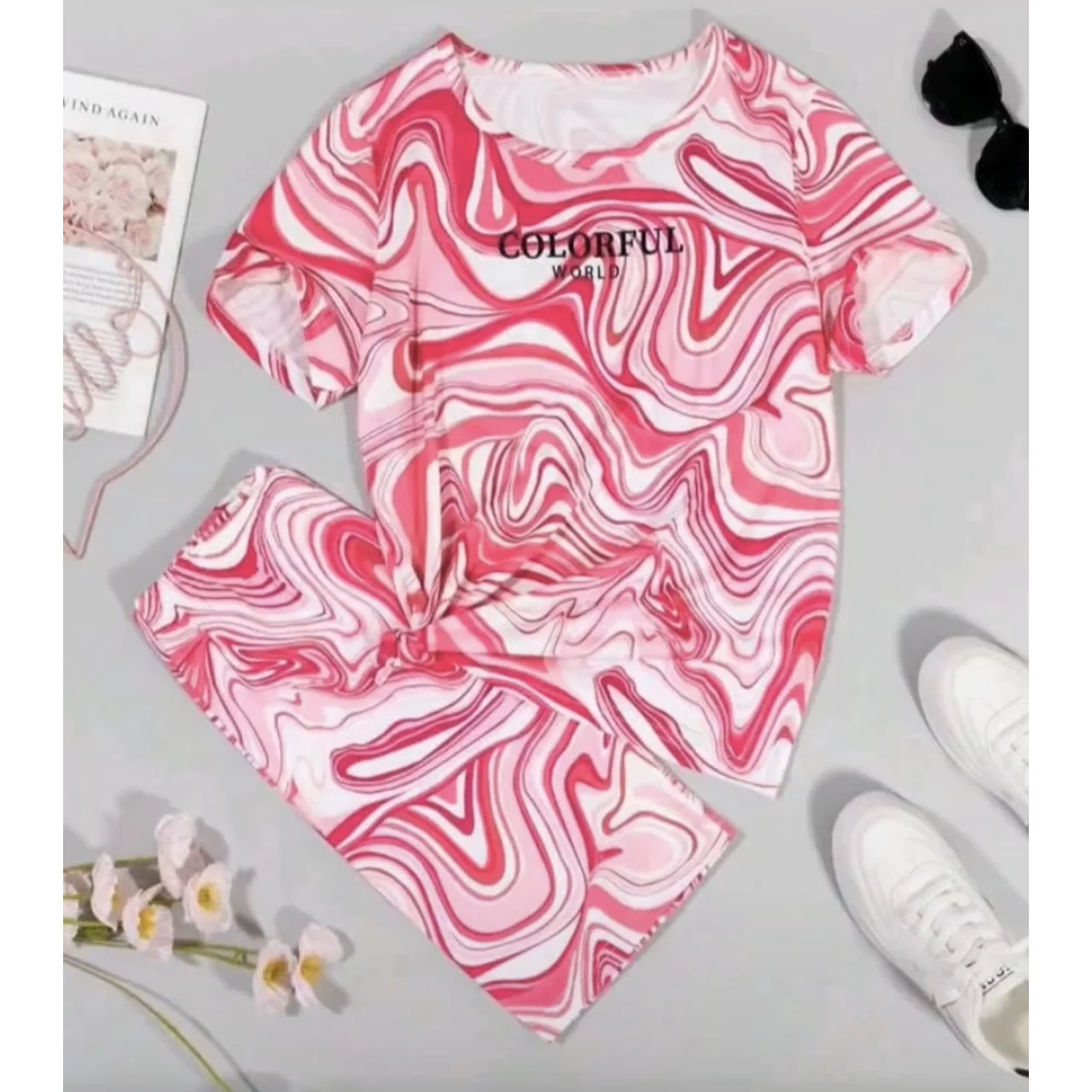 _Trendy 2-Piece Set: Shorts and Blouse for Teen Girls (Chic, Stylish, Durable, Elegant)