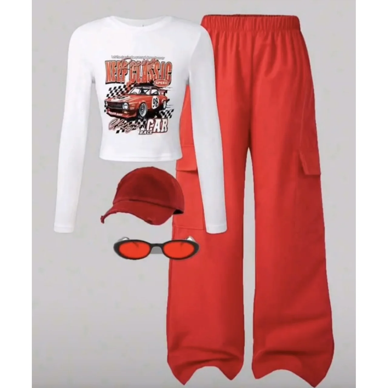 _Two-Piece Blouse and Trouser Set for Girls (Chic, Trendy, Sophisticated, Elegant)