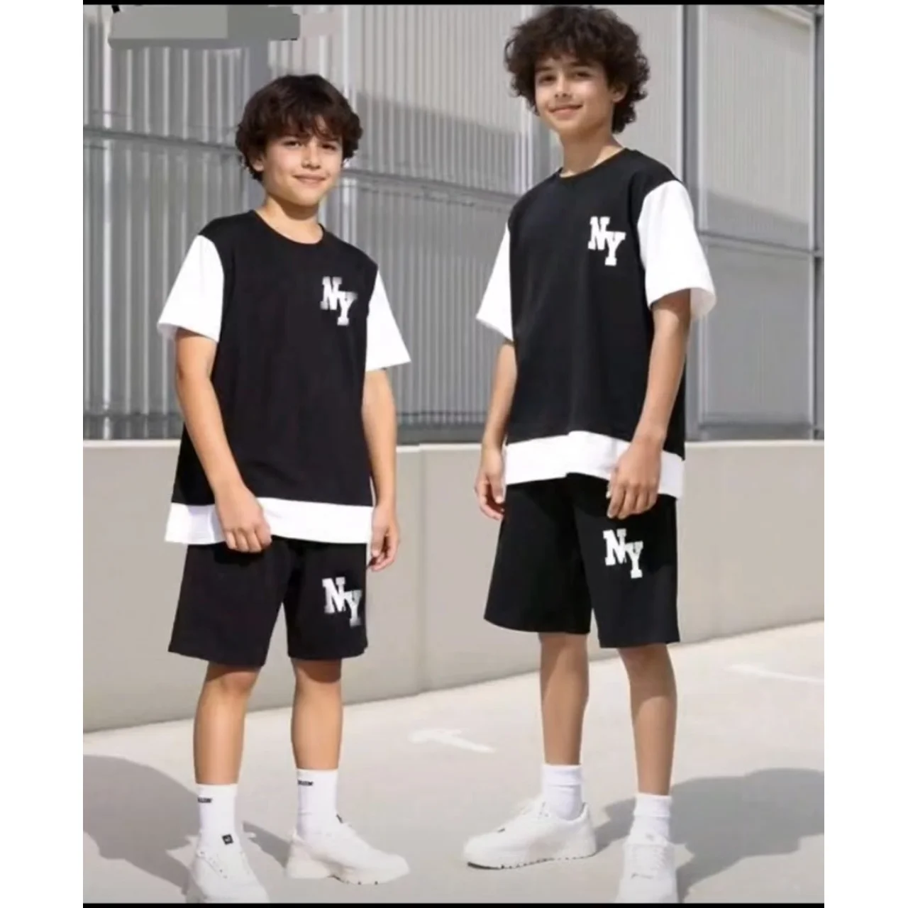 _Two-Piece Boys' Outfit: Shorts and Top (Durable, Elegant, Stylish, Perfect for Any Occasion)