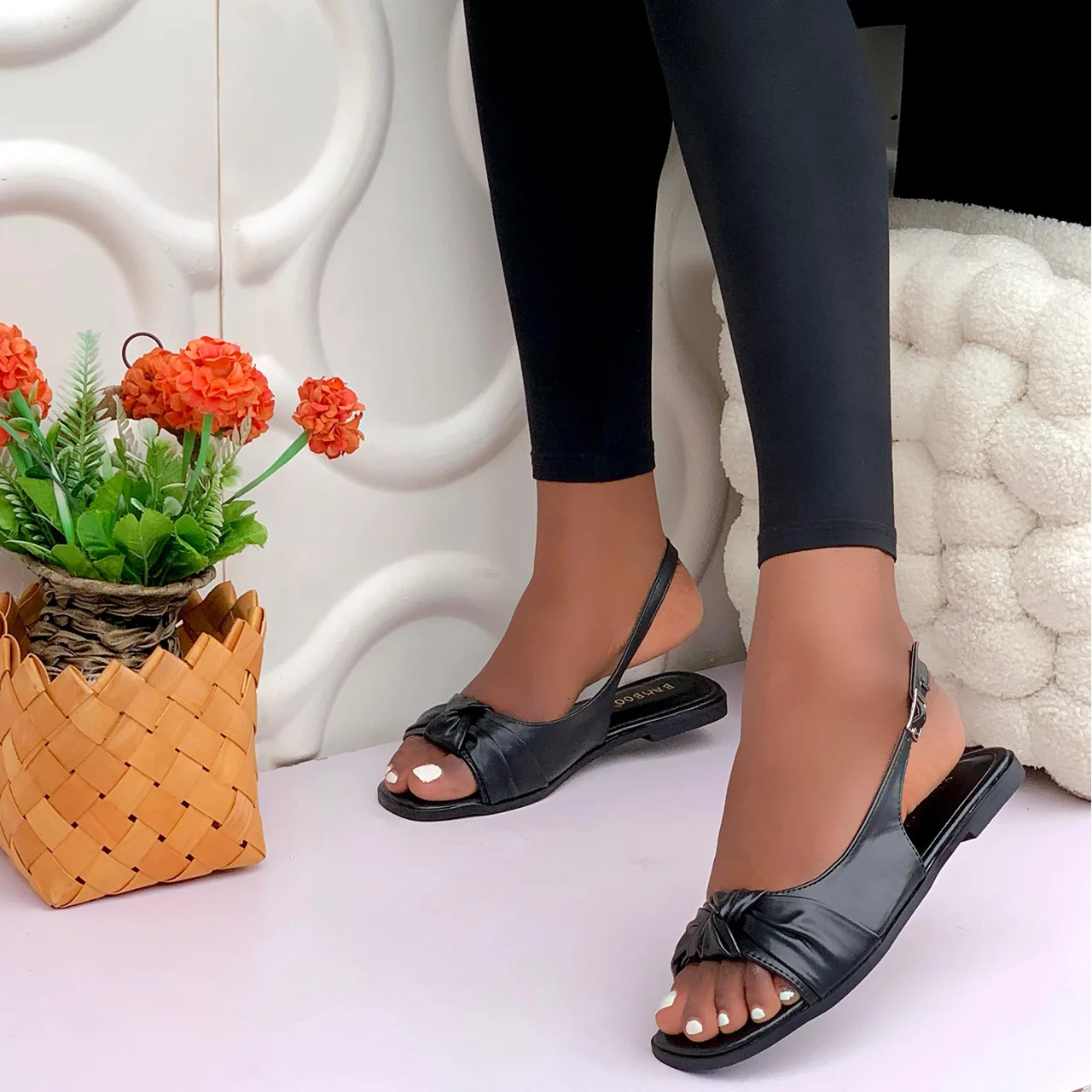 _Women's Bamboo Flat Sandals (Chic, Trendy, Elegant, Long-lasting)